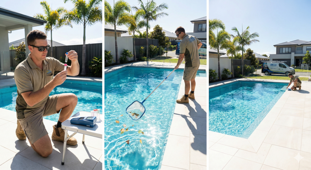 Professional pool cleaning service solving
