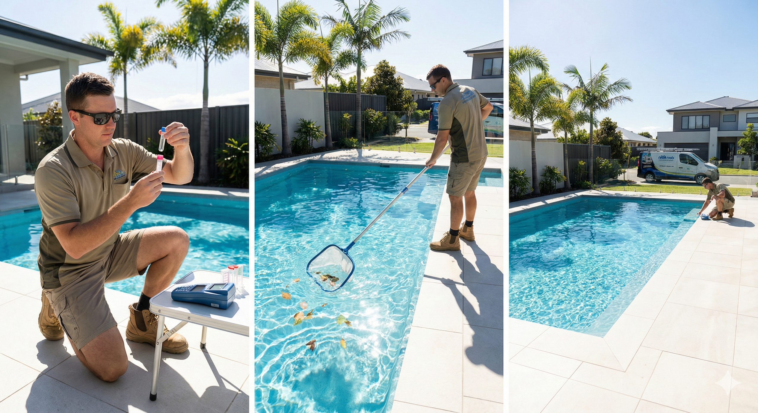 Professional pool cleaning service solving